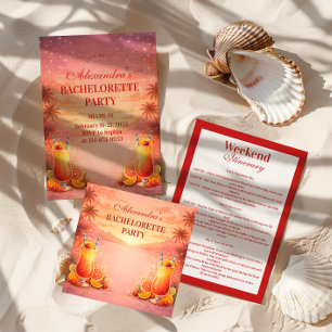 Tequila Sunrise Tropical Bachelorette Party Tote Bag