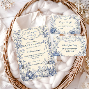 Elegant Blue Chinoiserie Little Pumpkin Baby Showe Napkin