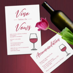 Vino Before The Vows Bridal Shower Invitation
