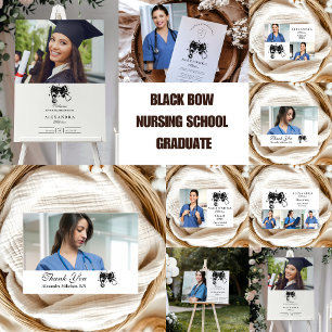 Photo Black Bow Nursing School Graduate Announcement