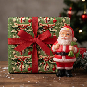 Retro Vintage Christmas: Mid Century Yuletide Wrapping Paper