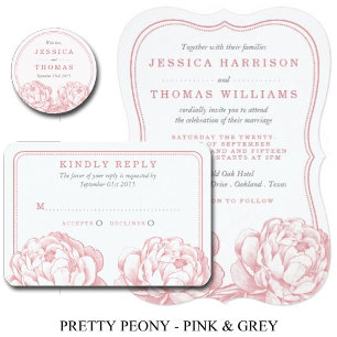 The Pretty Peony Floral Wedding Collection Invitation