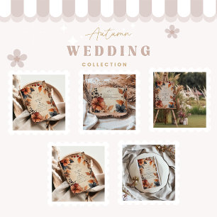 Moody Fall Floral Wedding Vintage Style RSVP Card