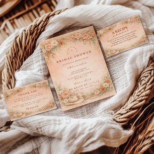 Rustic Pampas Cowgirl Bridal Shower Invitation