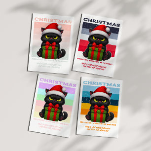 Sugar Rush Sleigh Funny Cat Retro Christmas Photo Holiday Card
