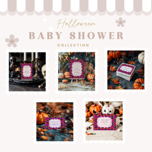Psychedelic Cat Halloween Baby Shower Invitation