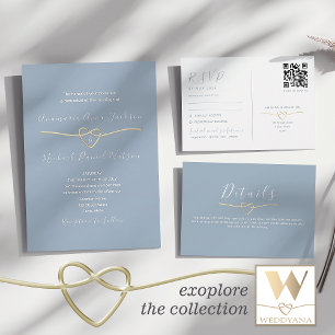 Dusty Blue Micro Wedding Invitation