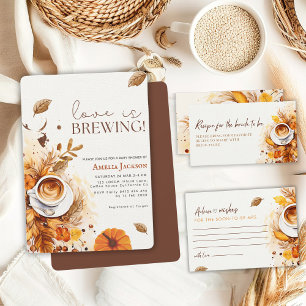 Love is brewing coffee cosy fall Bridal shower Napkin