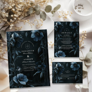 Vintage Floral Art Nouveau Wedding Thank You Card