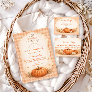 Little Pumpkin Gingham Fall Baby Shower Napkin