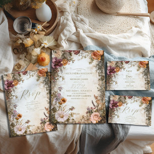 Art Nouveau Victorian Royal Floral Wedding  Save The Date