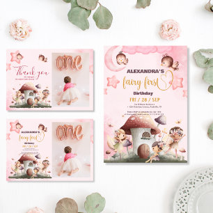 Fairy First Girl's 1st Birthday Invitation