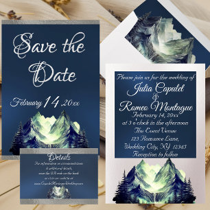 Watercolor Mountains  Wedding Invitation
