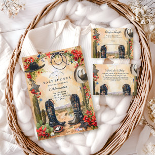 Western Cowboy Boots Baby Shower Invitation