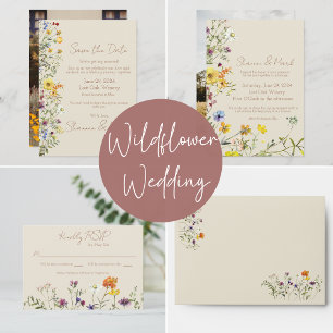Wildflower Wedding Photo Save The Date