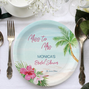 Summer beach pool tropical bridal shower  invitation