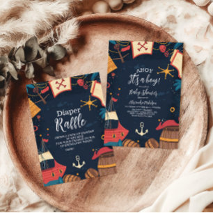 Navy Blue Nautical Pirate Baby Books for Baby Enclosure Card