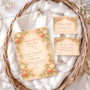 Little Peach on the Way Diapper Raffle Enclosure Card