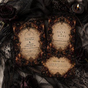 Dark Romance Fall Wedding Save The Date