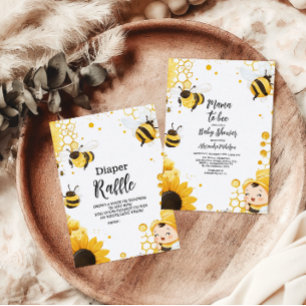 Mama to Bee Wildflower Honeybee Mummy Baby Shower Paper Plate