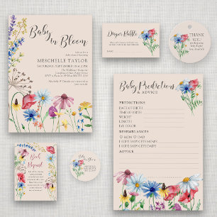 Baby in Bloom Country Wildflower Baby Shower Classic Round Sticker