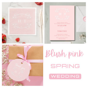 Elegant Calligraphy Pink White Monogram Wedding Favour Box