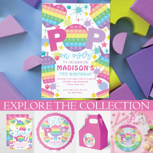 Pop It Photo Birthday Party Invitation