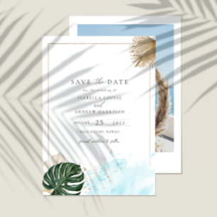 Boho Palm Tropical Baby Shower Photo Invitation