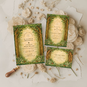 Enchanted Woodland Arch Wedding Invitation