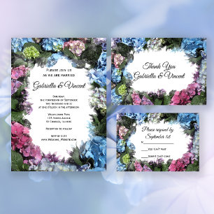 Hydrangea Flowers Wedding RSVP Response