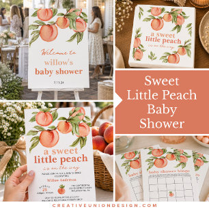 Sweet Peach Baby Shower Books for Baby Card