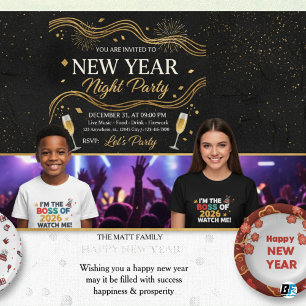 Happy New Year 2025 Family Name Large  Banner