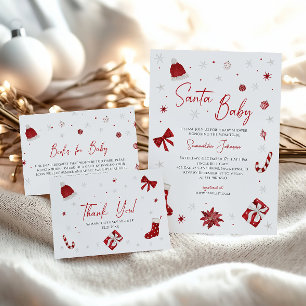 Santa Baby Christmas Baby Shower Invitation