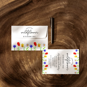 Little Wildflower 1st Birthday Invitation