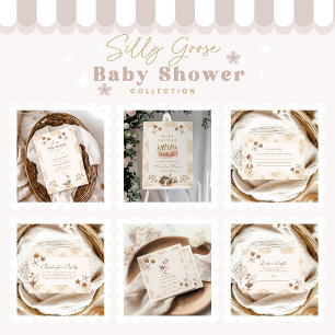 Vintage Silly Goose Whimsical Baby Shower  Invitation
