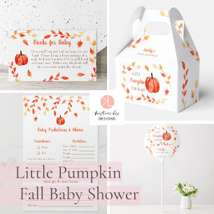 Little Pumpkin Baby Shower Baby Predictions Advice Flyer