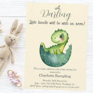 Baby Dino Baby Shower Diaper Raffle Tickets Enclosure Card