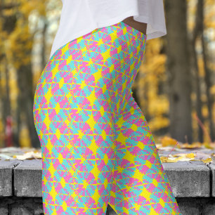 Fabulous Bright Red Phase Shift Pattern Leggings