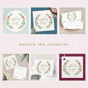Traditional Christmas Wreath Gift  Favour Tags
