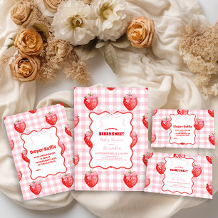 Berry Sweet Pink Coquette Baby Shower  Invitation