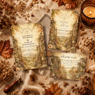 Romantic Autumn Wildflower Wedding RSVP Card