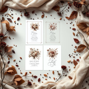 Love in Bloom Mocha Mousse Floral Bridal Shower Acrylic Invitations