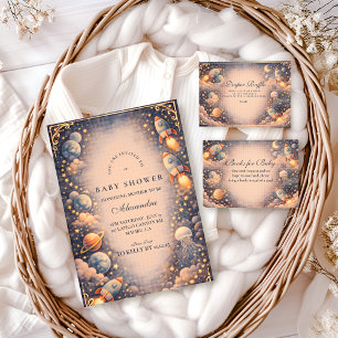 Space Rockets Stars Baby Shower Invitation