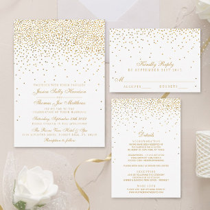 The Vintage Glam Gold Confetti Wedding Collection Invitation