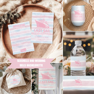 Pink Last Sail Before The Veil Bachelorette  Classic Round Sticker