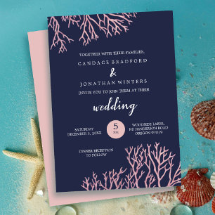 Painted Blush Pink Corals Photo Save the Date