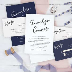 Photo Modern Script   Simple Clean Wedding Invitation