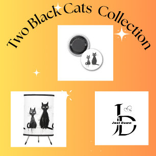 Two Black Cats  Mouse Pad