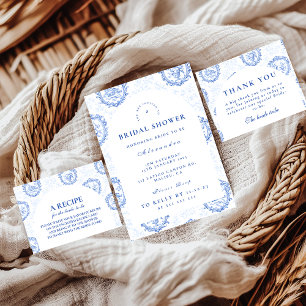 Romantic Blue Toile Garden Bridal Shower Napkin