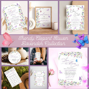 Purple Lavender Love in Bloom Bridal Shower  Invit Invitation